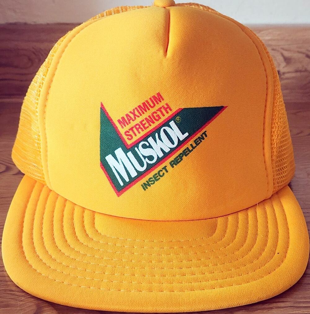 Rare Maximum Strength Muskol Insect Repellent SnapBack Mesh Trucker Hat VTG